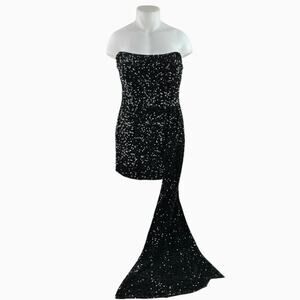 Fashion Nova Black Sequin Strapless Sleeveless Mini Cocktail Gown Dress Size 2XL